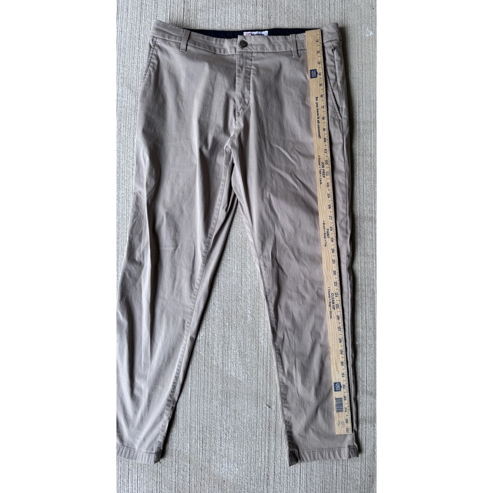 Birddogs Men's Chino Pants 34x30 Khaki Beige Stretch Cotton Zip Pocket - Picture 4 of 11